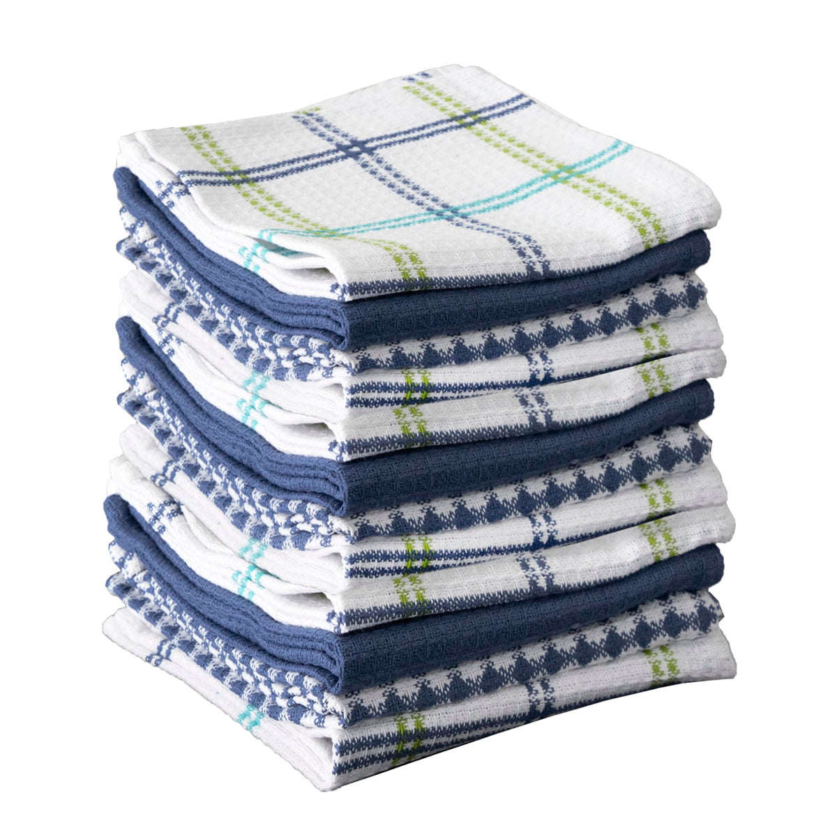 T-Fal Premium Waffle Dish Cloths: Highly Absorbent, Super Soft Long Lasting - 100% Cotton, 12"x13" Towel for Cleaning & Drying, (4-Pack), Cool