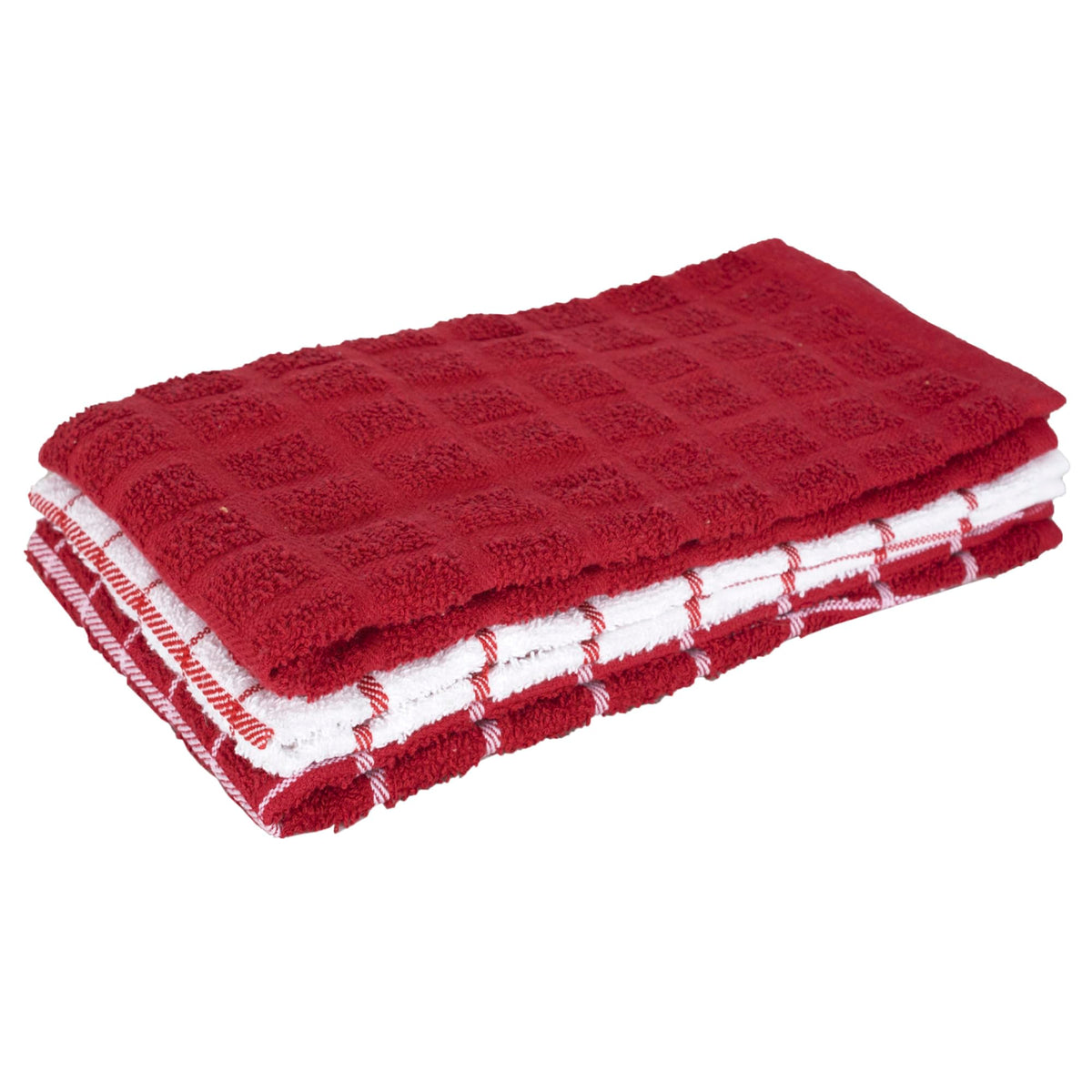 Ritz Premium 100% Cotton Terry Check Kitchen Dish Cloths - Highly Absorbent, Super Soft, Long-Lasting, 12"x12", 6-Pack, Federal Blue