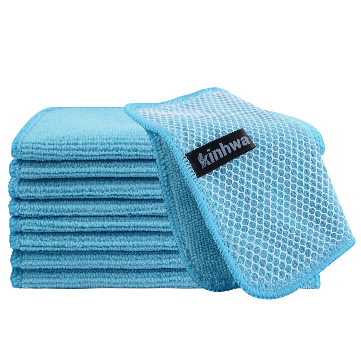 KinHwa Dish Cloths for Washing Dishes with Scrub Side, Microfiber Dish Rags