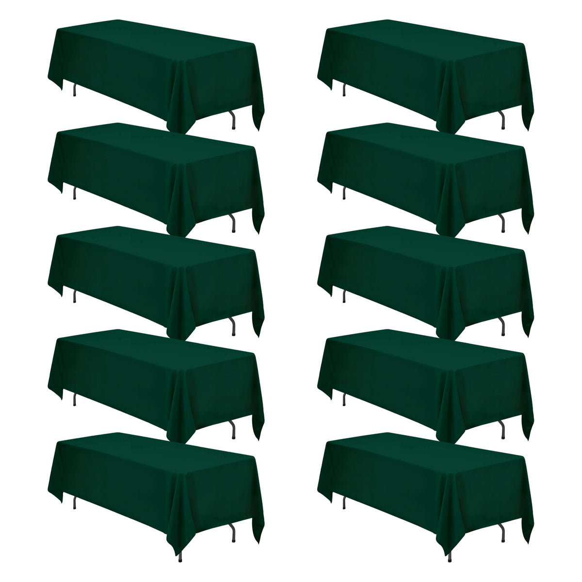 BRILLMAX 6 Pack Ivory Tablecloths 90x156 Inch for 8ft Rectangle Tables