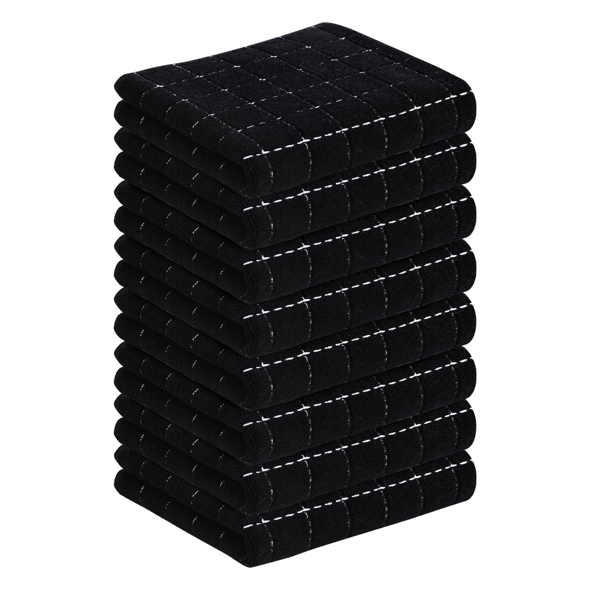 Homaxy 100% Cotton Terry Kitchen Dish Cloths, 6 Pack, Navy Blue