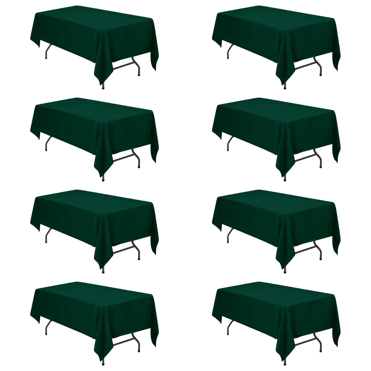 BRILLMAX 6 Pack Ivory Tablecloths 90x156 Inch for 8ft Rectangle Tables