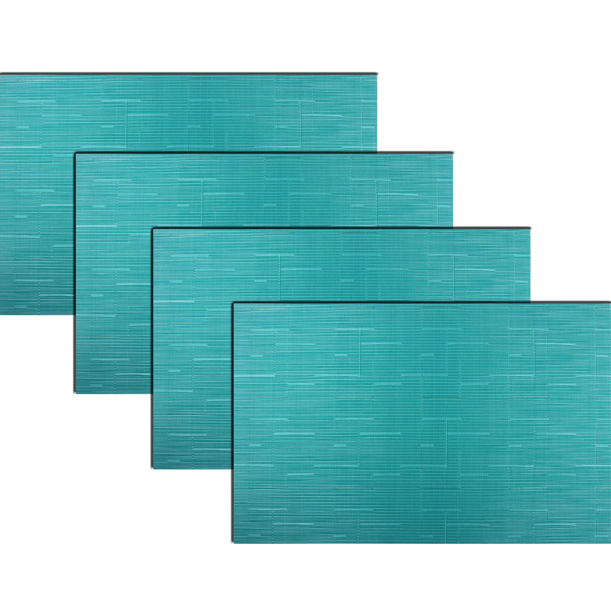PIGCHCY Placemats,Washable Vinyl Woven Table Mats,Elegant Durable Placemats for Dining Table Set of 4 (18 x 12 inches, Pure Black)