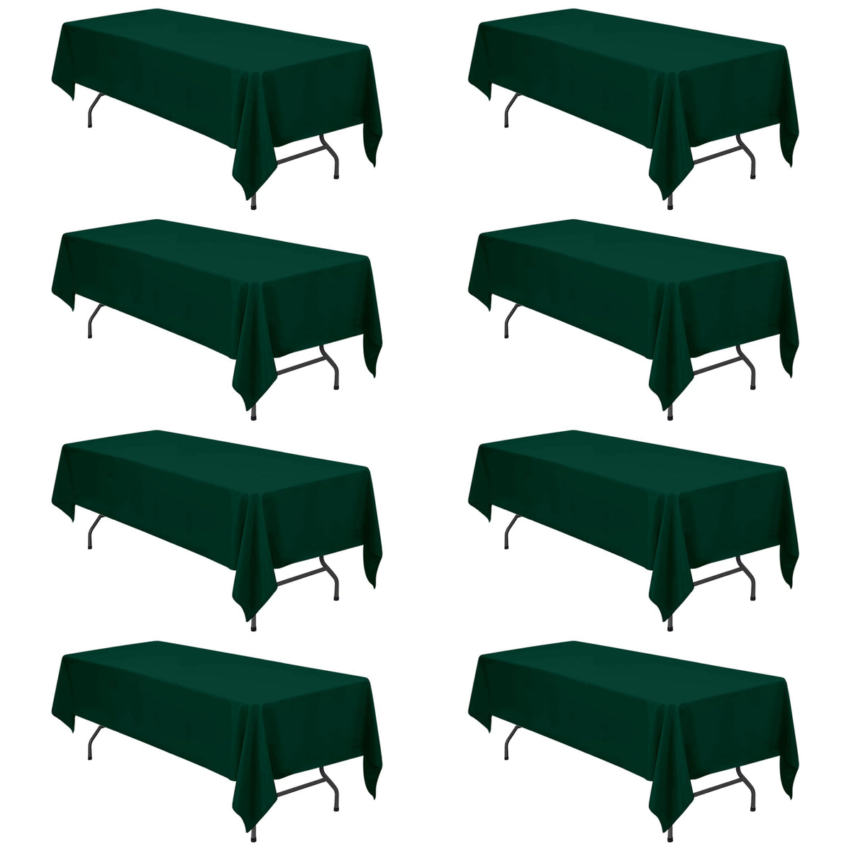 BRILLMAX 6 Pack Ivory Tablecloths 90x156 Inch for 8ft Rectangle Tables