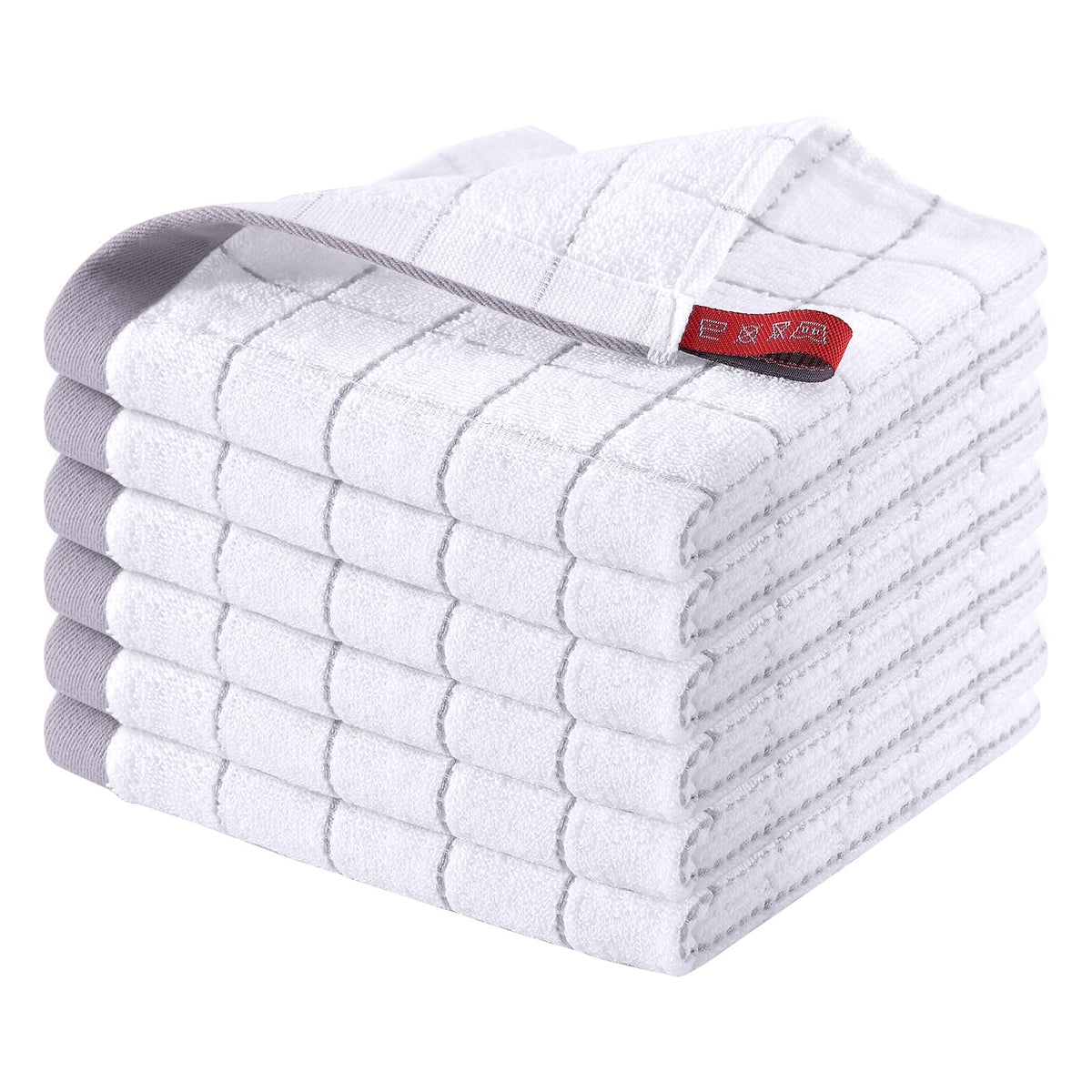 Homaxy 100% Cotton Terry Kitchen Dish Cloths, 6 Pack, Navy Blue