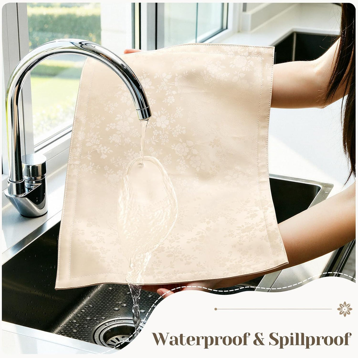 Smiry Rectangle Place Mats, Waterproof Heavy Duty Vinyl Placemats 6 Pack