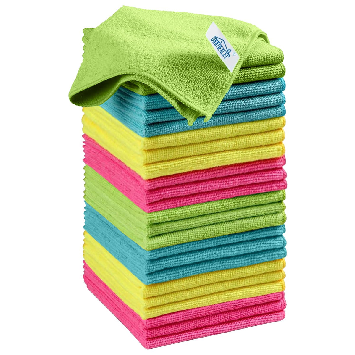 HOMEXCEL 12PK Microfiber Cleaning Cloth, Cleaning Rag for Home, 11.5x11.5in