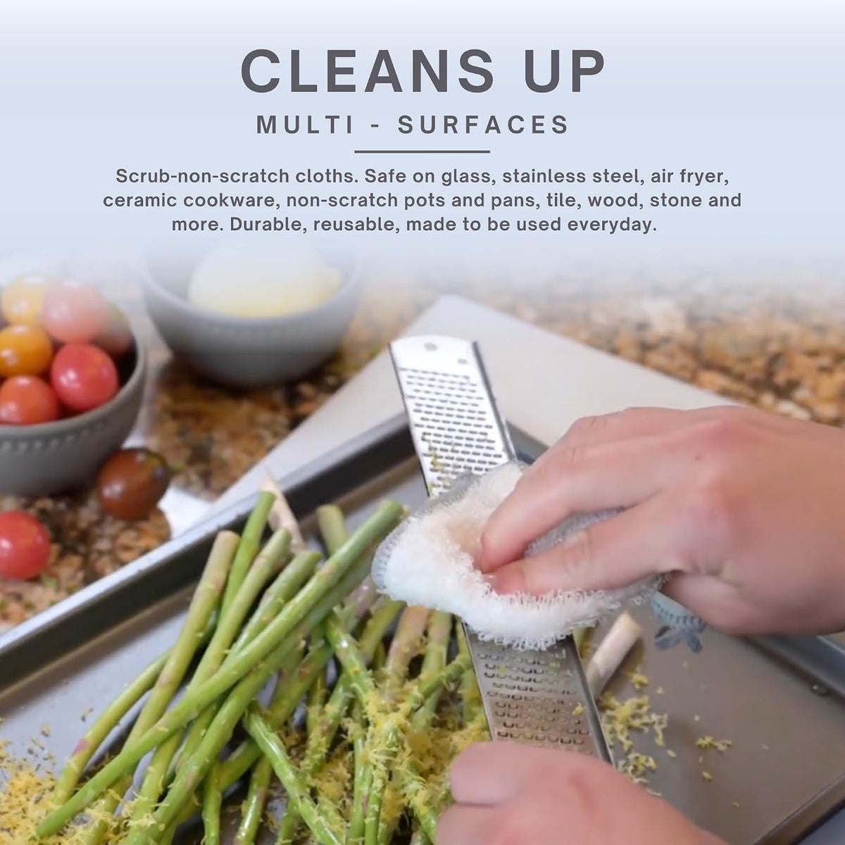 Whiffkitch Dishcloths Kitchen Dishrag Cleaning Scrub Reusable 6pk 6x7in