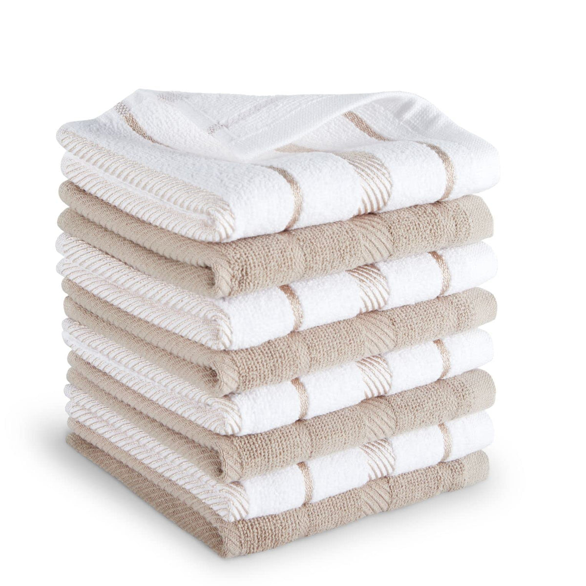 KitchenAid Albany Dishcloth 8 Pack Set, Blue Velvet/White, 12"x12"