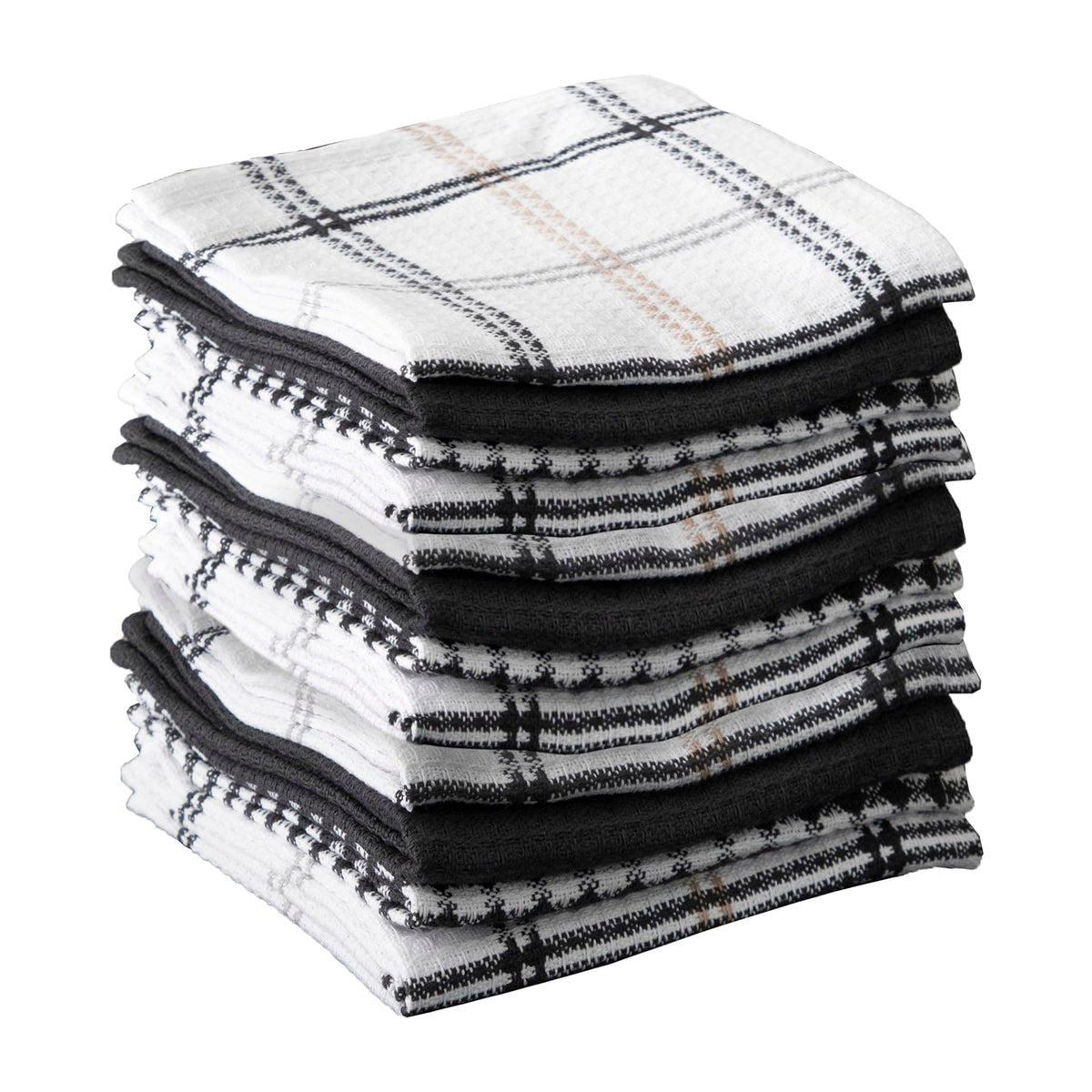 T-Fal Premium Waffle Dish Cloths: Highly Absorbent, Super Soft Long Lasting - 100% Cotton, 12"x13" Towel for Cleaning & Drying, (4-Pack), Cool