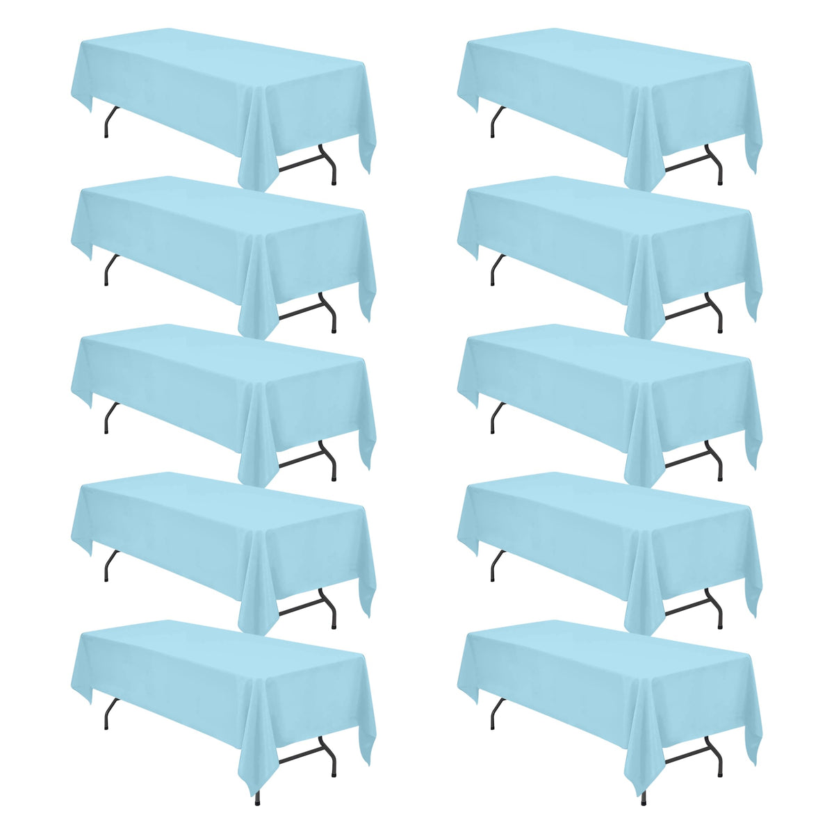 BRILLMAX 6 Pack Ivory Tablecloths 90x156 Inch for 8ft Rectangle Tables