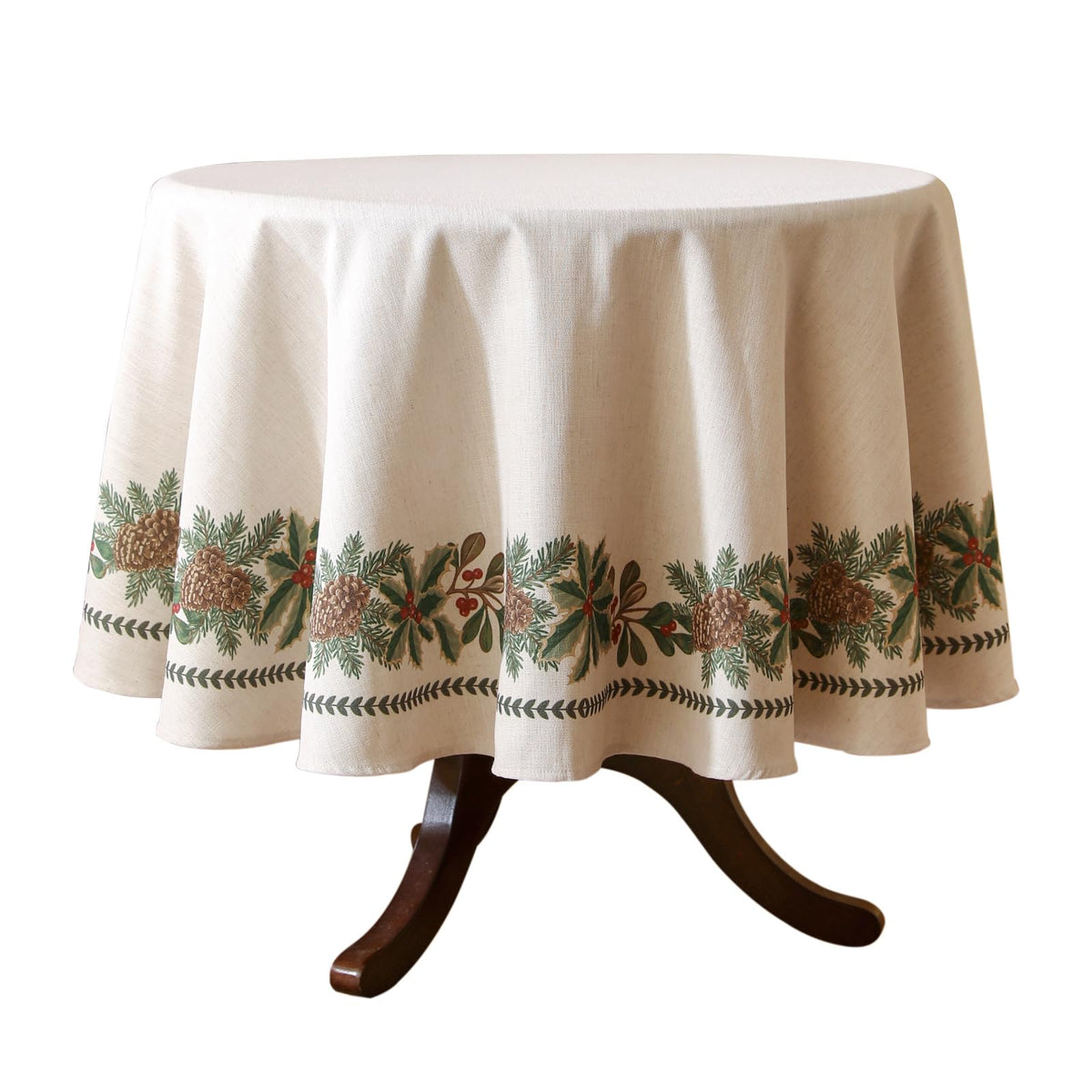 ISAENNE Designer Linen Rectangular Long Tablecloth,118"x67"-Serenity G