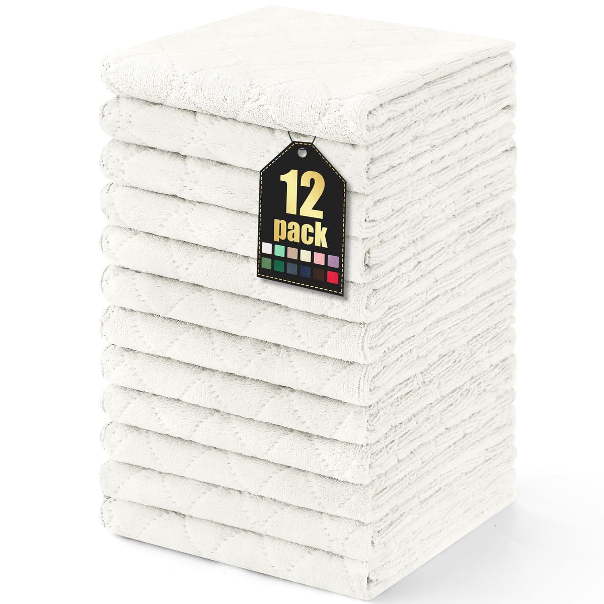 Homaxy 12 Pack Super Soft & Absorbent Dish Cloths, 10" x 10", Grey