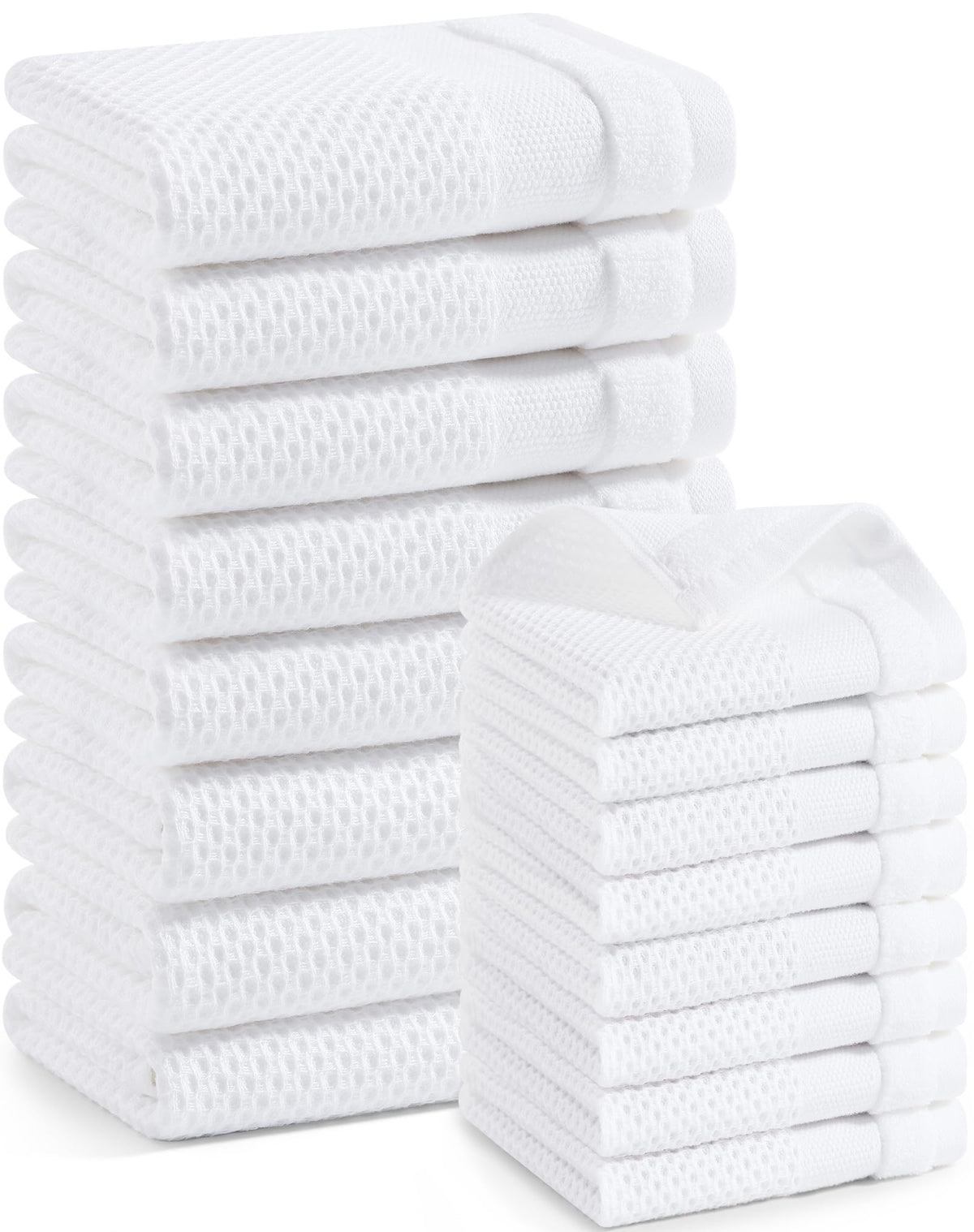 Homaxy 100% Cotton Dish Cloths, 8 Pack - 12 x 12 Inches, Black