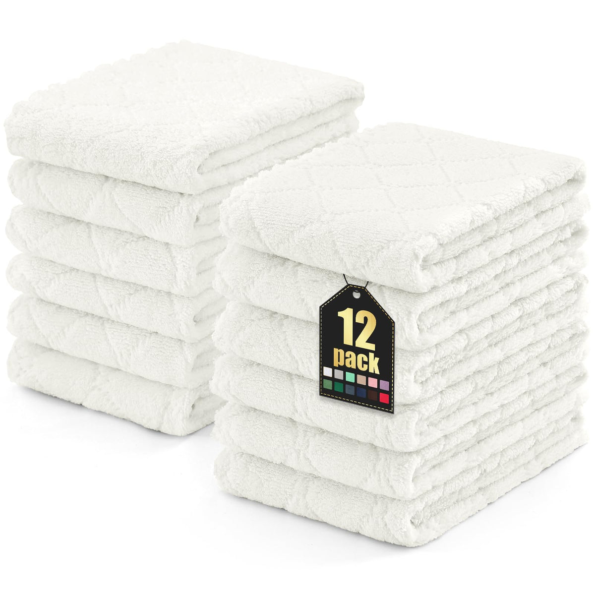 Homaxy 12 Pack Super Soft & Absorbent Dish Cloths, 10" x 10", Grey