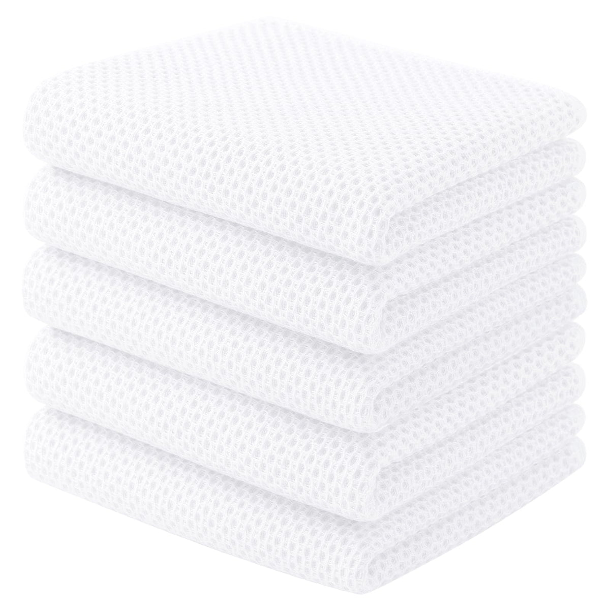 Homaxy 100% Cotton Waffle Weave Kitchen Dish Cloths, 4-Pack, Dark Grey