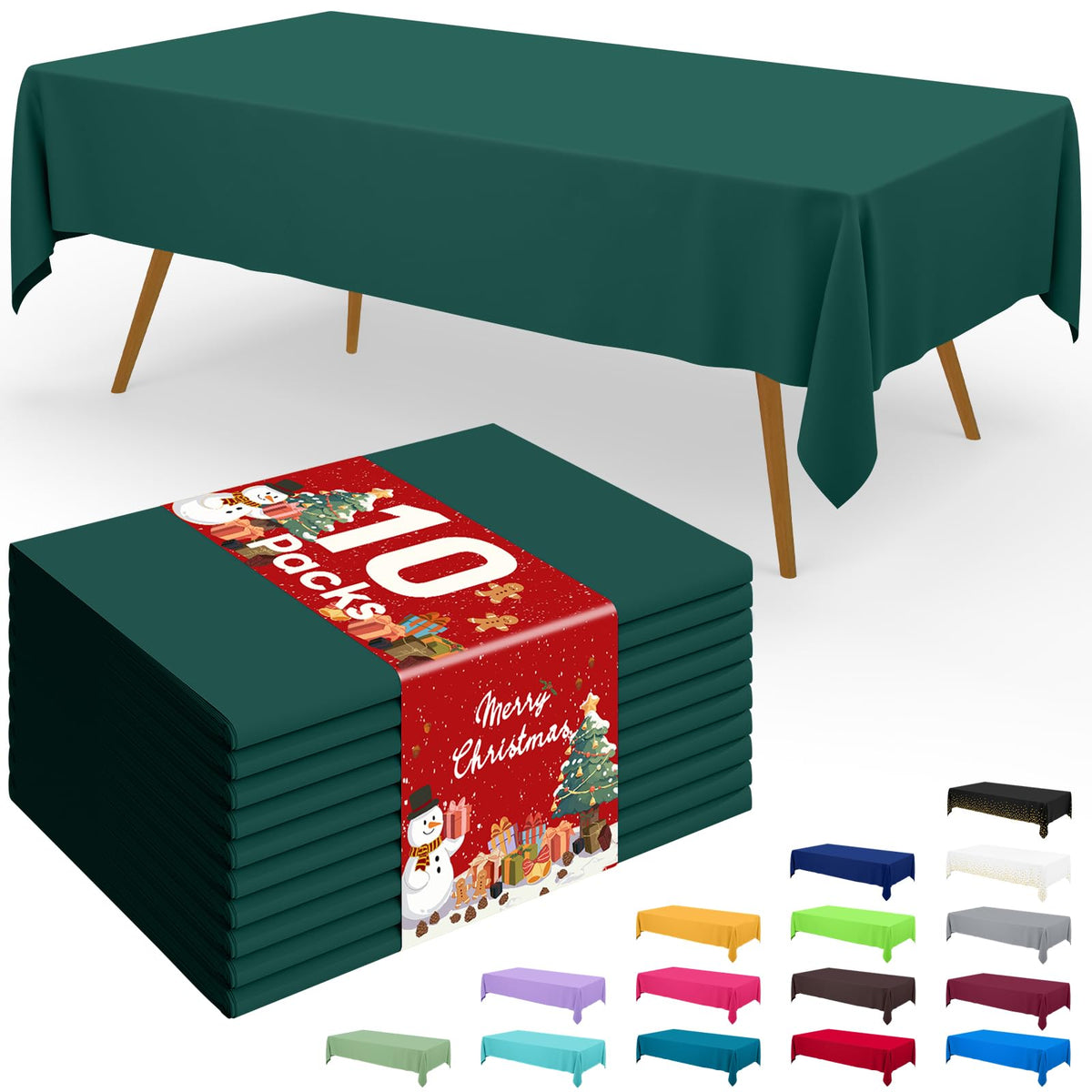 Smiry Plastic Disposable Waterproof Table Cloth - 54 x 108 Inch, 6 Packs