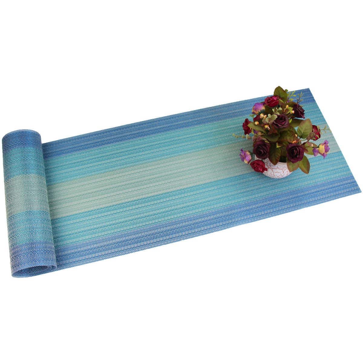 PIGCHCY Placemats,Washable Vinyl Woven Table Mats,Elegant Durable Placemats for Dining Table Set of 4 (18 x 12 inches, Pure Black)