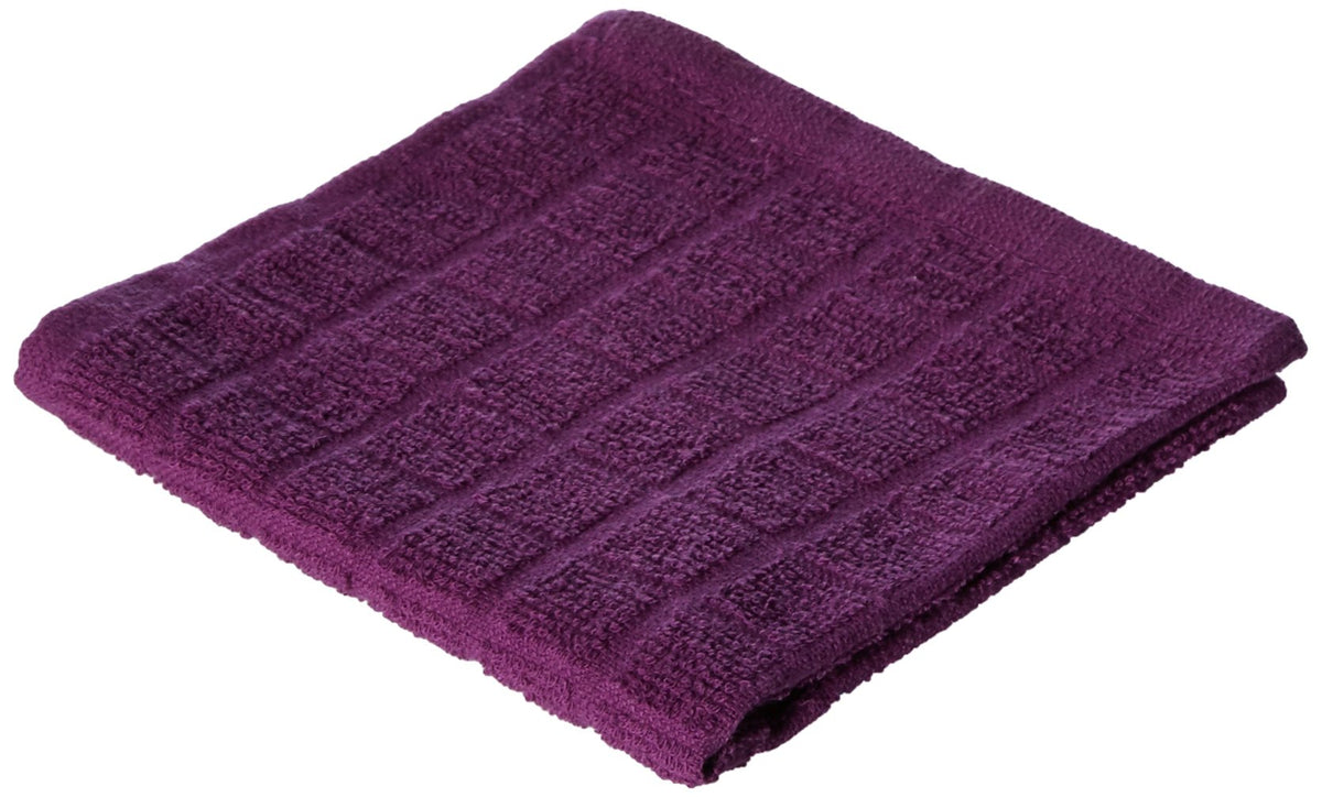 DII Basic Terry Collection Solid Windowpane Dishcloth Set, 12x12, Spice, 6 Piece