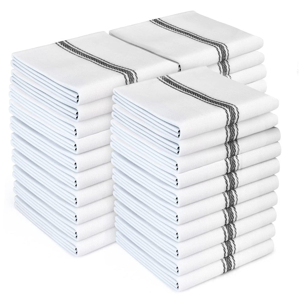 Zeppoli Classic Dish Towels - 15 Pack - 14" by 25" - 100% Cotton Kitchen Towels - Reusable Bulk Cleaning Cloths - Blue Hand Towels - Super Absorbent - Machine Washable