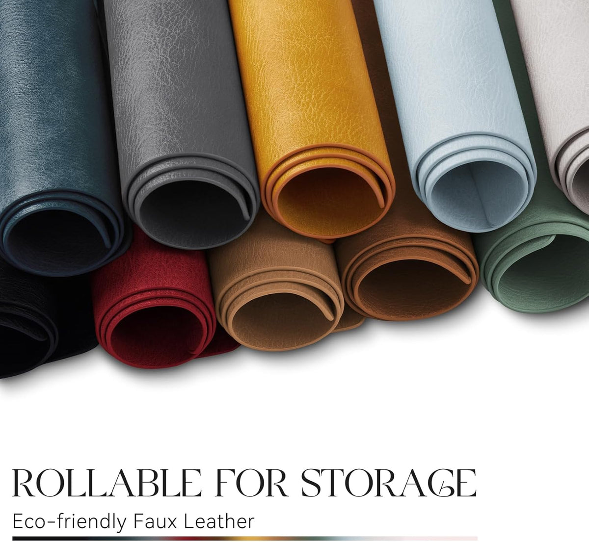 MOSAYT Fall Vinyl Faux Leather Placemats, Set of 6, Reddish Brown