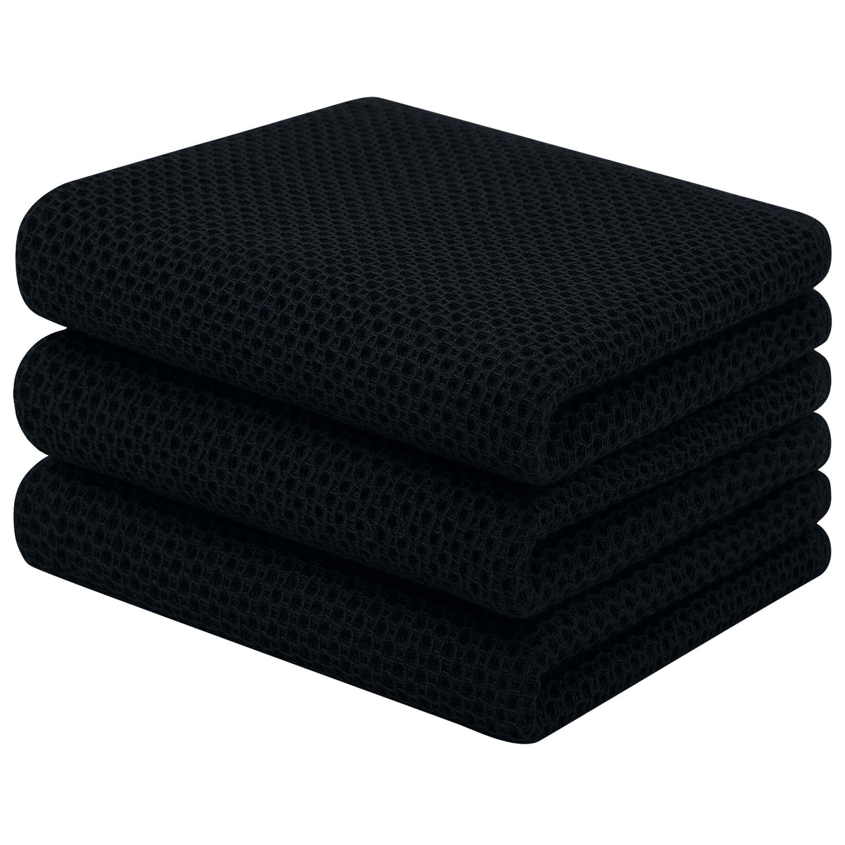 Homaxy 100% Cotton Waffle Weave Kitchen Dish Cloths, 4-Pack, Dark Grey