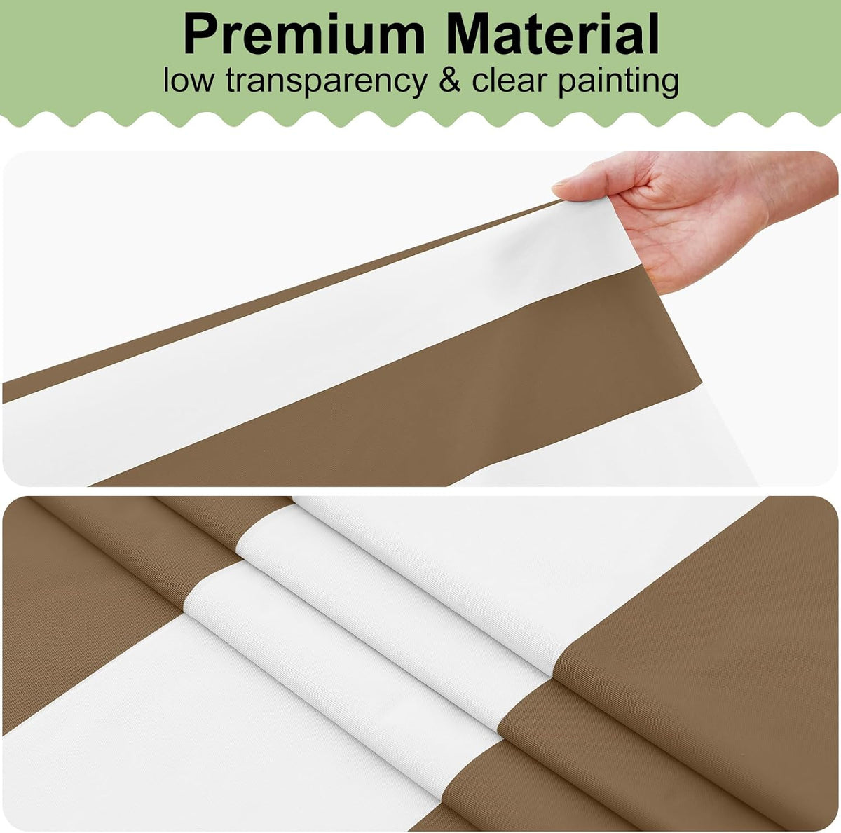 misaya 12 Packs Striped Disposable Table Cloth, 54 x 108 Inch Waterproof Rectangle Tablecloth, Leakproof & Sturdy Decorative Table Covers for Picnic, Party and Outdoor, Brown and White