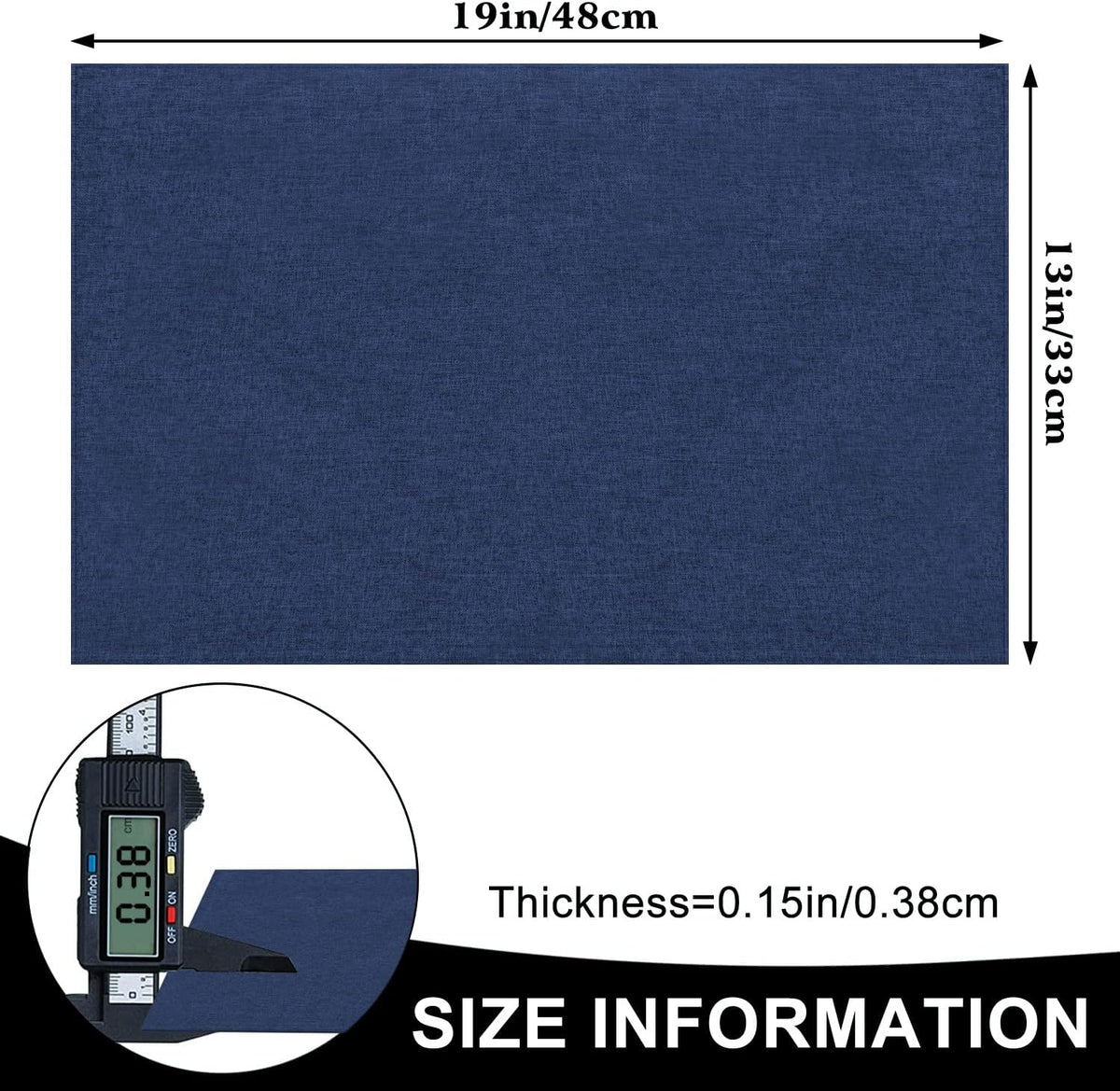 Cloth Placemats Set of 6, Cotton Linen Blend Machine Washable Durable Linen Table Mats, Heat Resistant Placemats Wrinkle Free Place Mats for Dining Table, Easy to Clean (Navy Blue, 6)