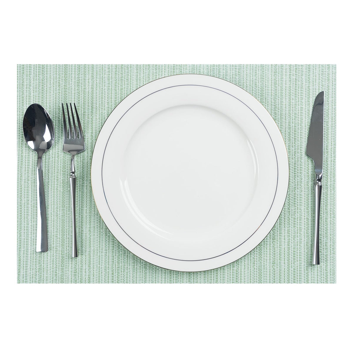 AHHFSMEI Placemats Set of 6 Washable Woven Vinyl Placemats for Dining Table Heat Resistant Non-Slip Stain Resistant Table Mats for Kitchen & Home Decor(White,6)