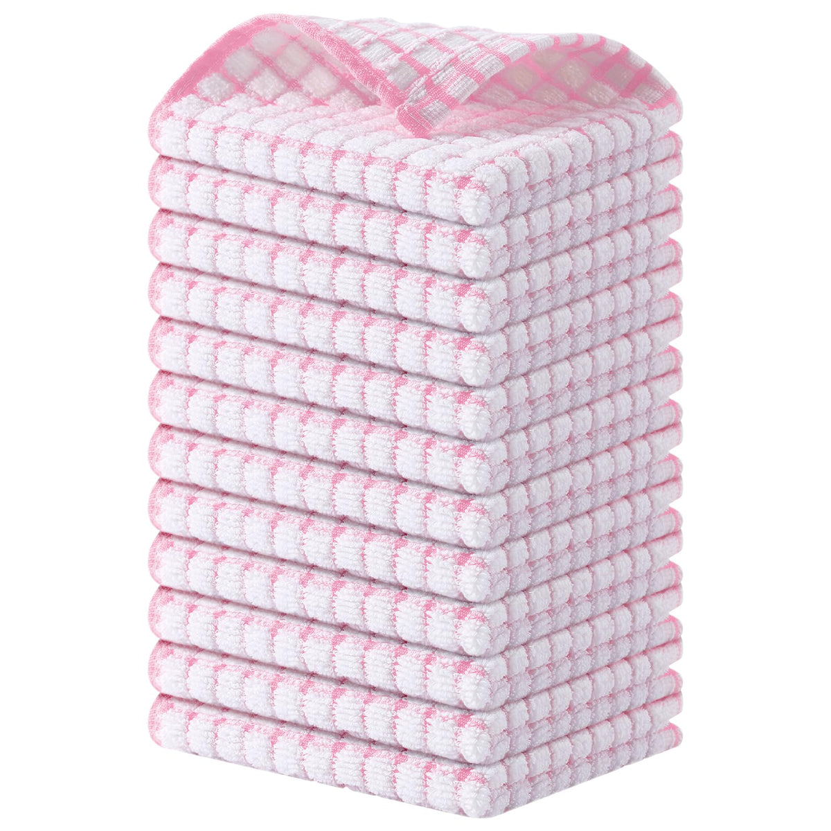 Kitinjoy Cotton 8 Pack Terry Kitchen Dish Cloths, Mixed Color