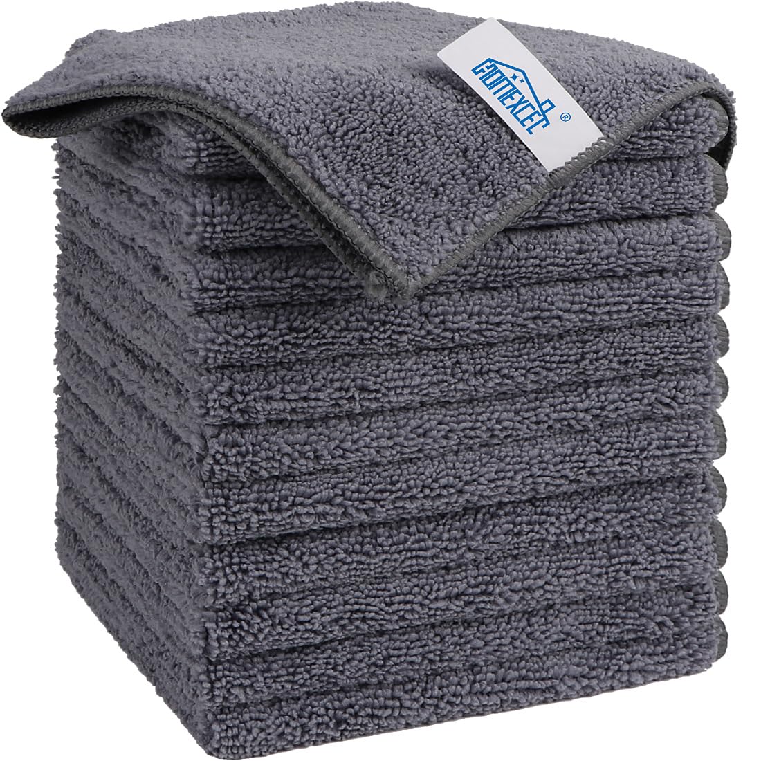 HOMEXCEL 12PK Microfiber Cleaning Cloth, Cleaning Rag for Home, 11.5x11.5in
