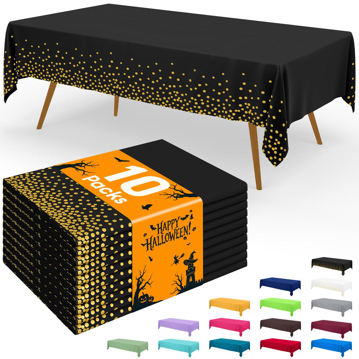 Smiry Plastic Disposable Waterproof Table Cloth - 54 x 108 Inch, 6 Packs