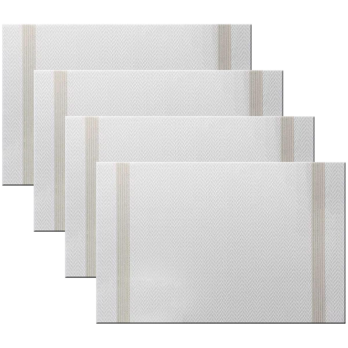 PIGCHCY Placemats,Washable Vinyl Woven Table Mats,Elegant Durable Placemats for Dining Table Set of 4 (18 x 12 inches, Pure Black)