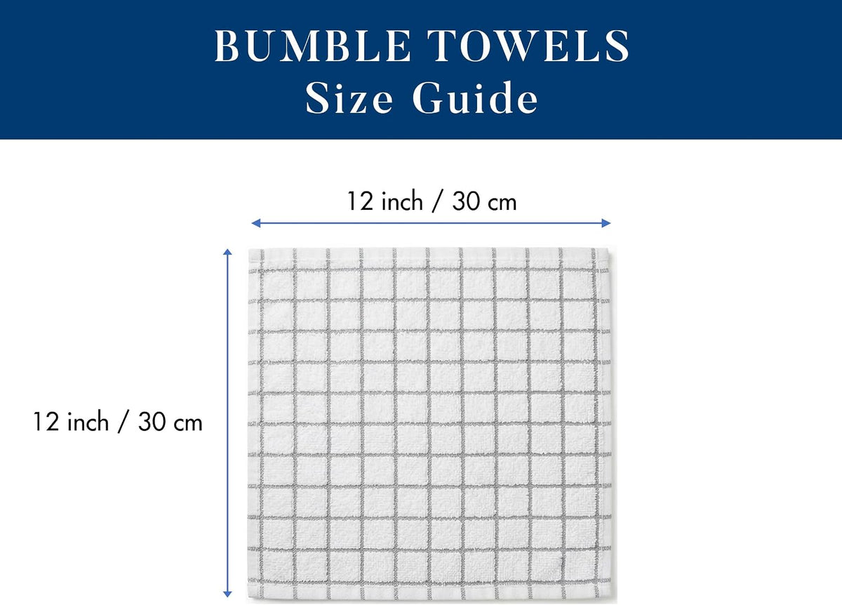 Bumble Dish Cloths (8-Pack), 100% Cotton Kitchen Towels, 12"x12" - Gray
