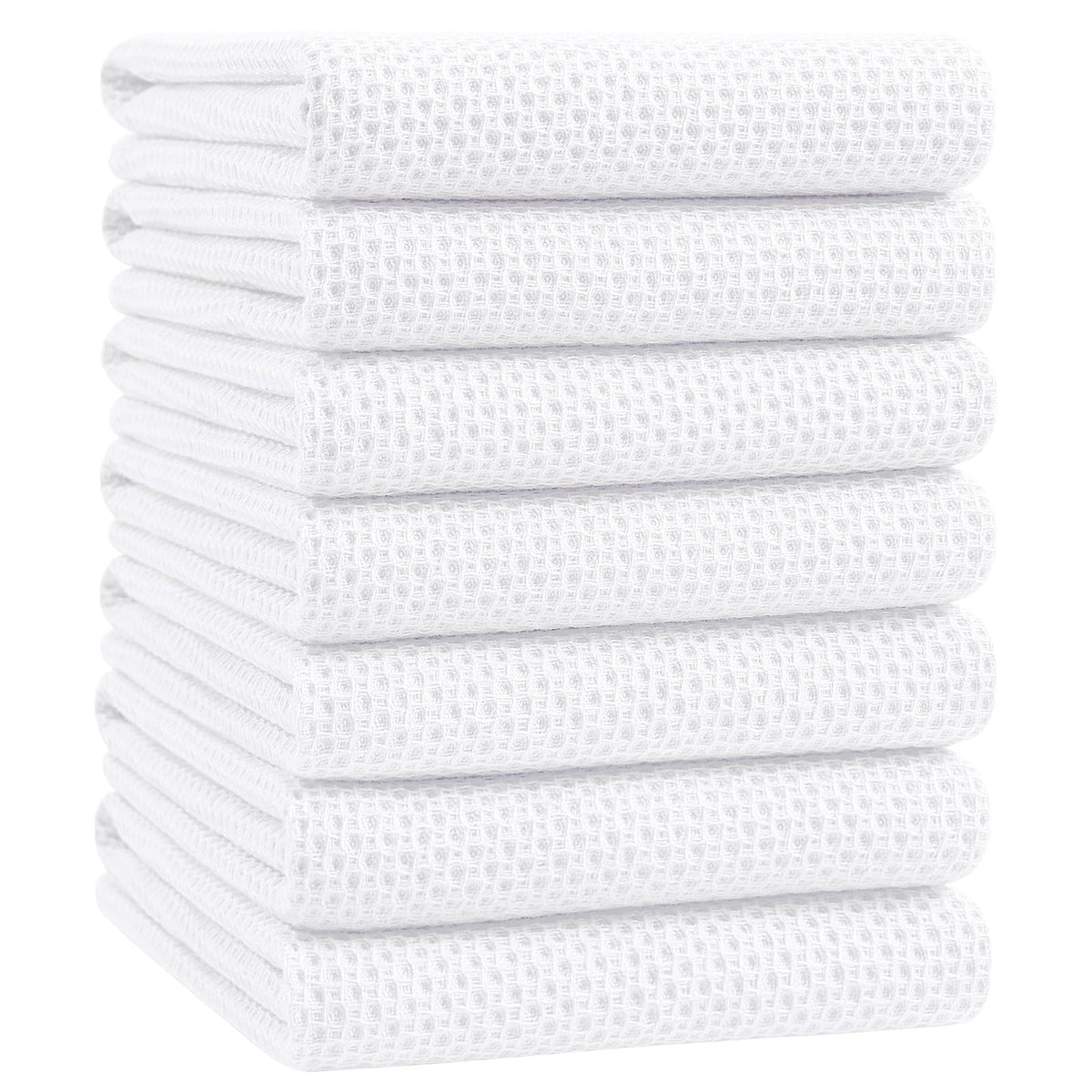 Homaxy 100% Cotton Waffle Weave Kitchen Dish Cloths, 4-Pack, Dark Grey