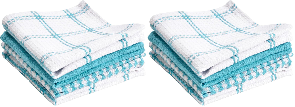 T-Fal Premium Waffle Dish Cloths: Highly Absorbent, Super Soft Long Lasting - 100% Cotton, 12"x13" Towel for Cleaning & Drying, (4-Pack), Cool