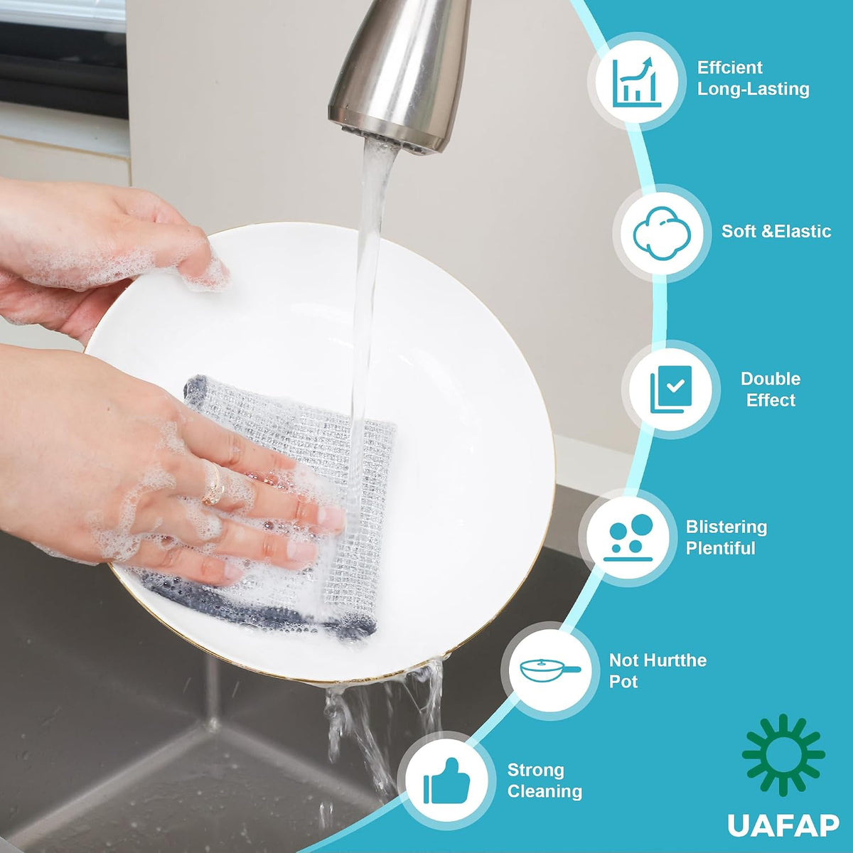 12pcs Upgrade 3-Layer Non-Scratch Steel Wool Dish Rags for Washing Dishs