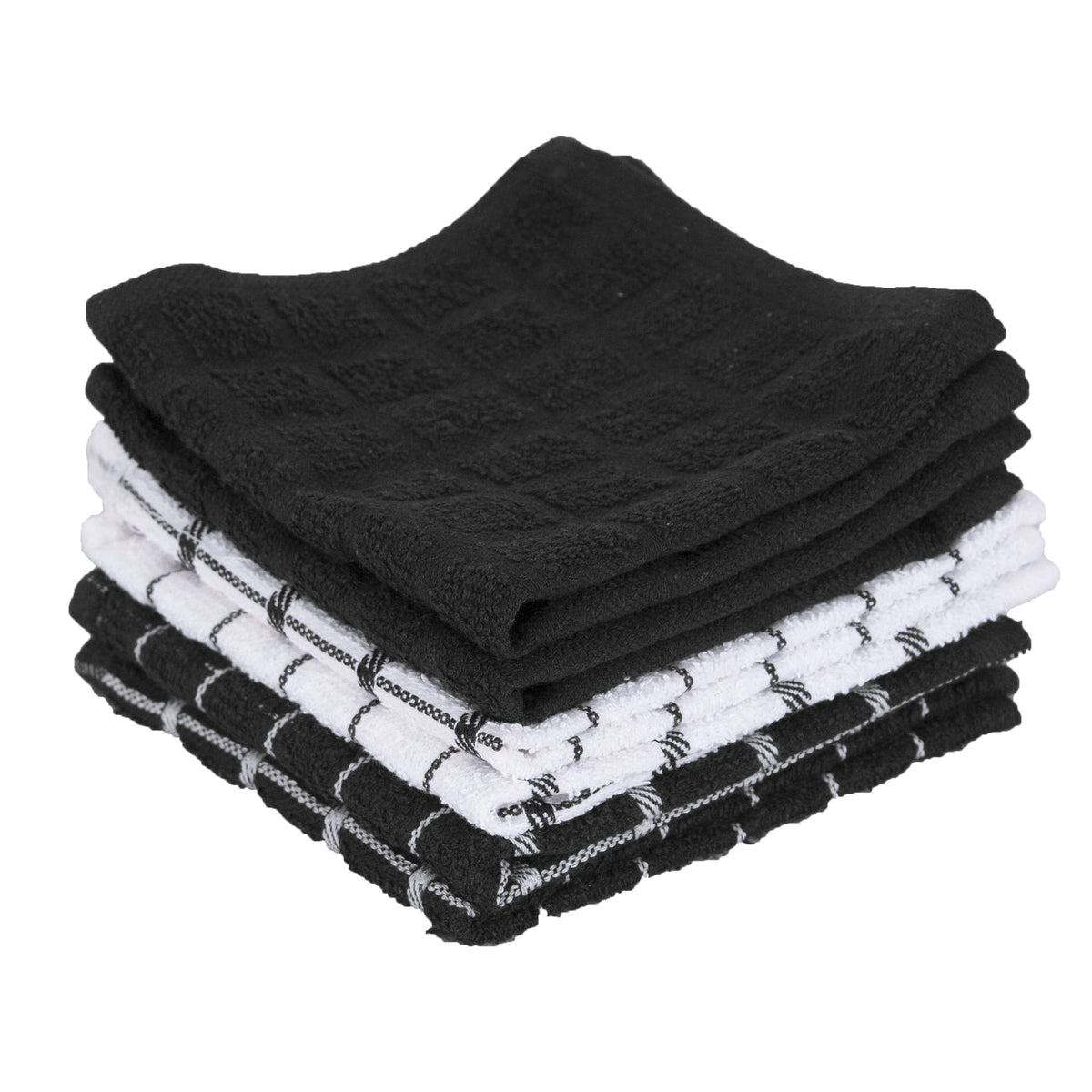 Ritz Premium 100% Cotton Terry Check Kitchen Dish Cloths - Highly Absorbent, Super Soft, Long-Lasting, 12"x12", 6-Pack, Federal Blue