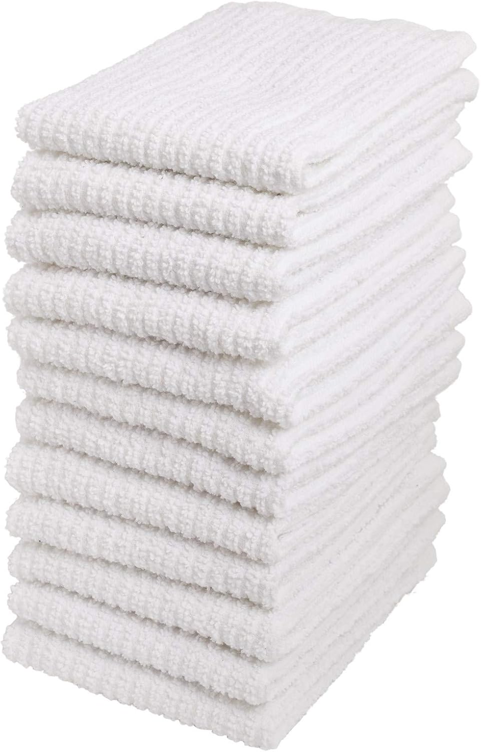 Dish Cloths, 12"x12" Dish Rags, 100% Cotton Kitchen Towels, 12 Pack