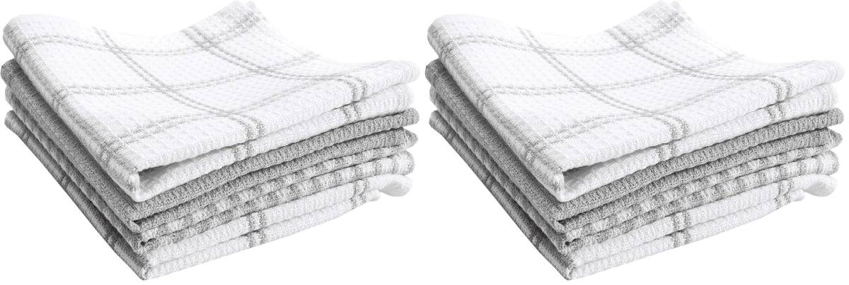 T-Fal Premium Waffle Dish Cloths: Highly Absorbent, Super Soft Long Lasting - 100% Cotton, 12"x13" Towel for Cleaning & Drying, (4-Pack), Cool