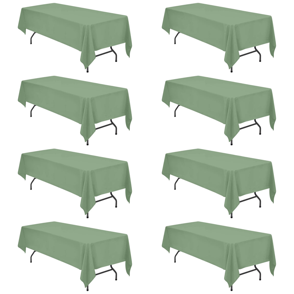 BRILLMAX 6 Pack Ivory Tablecloths 90x156 Inch for 8ft Rectangle Tables