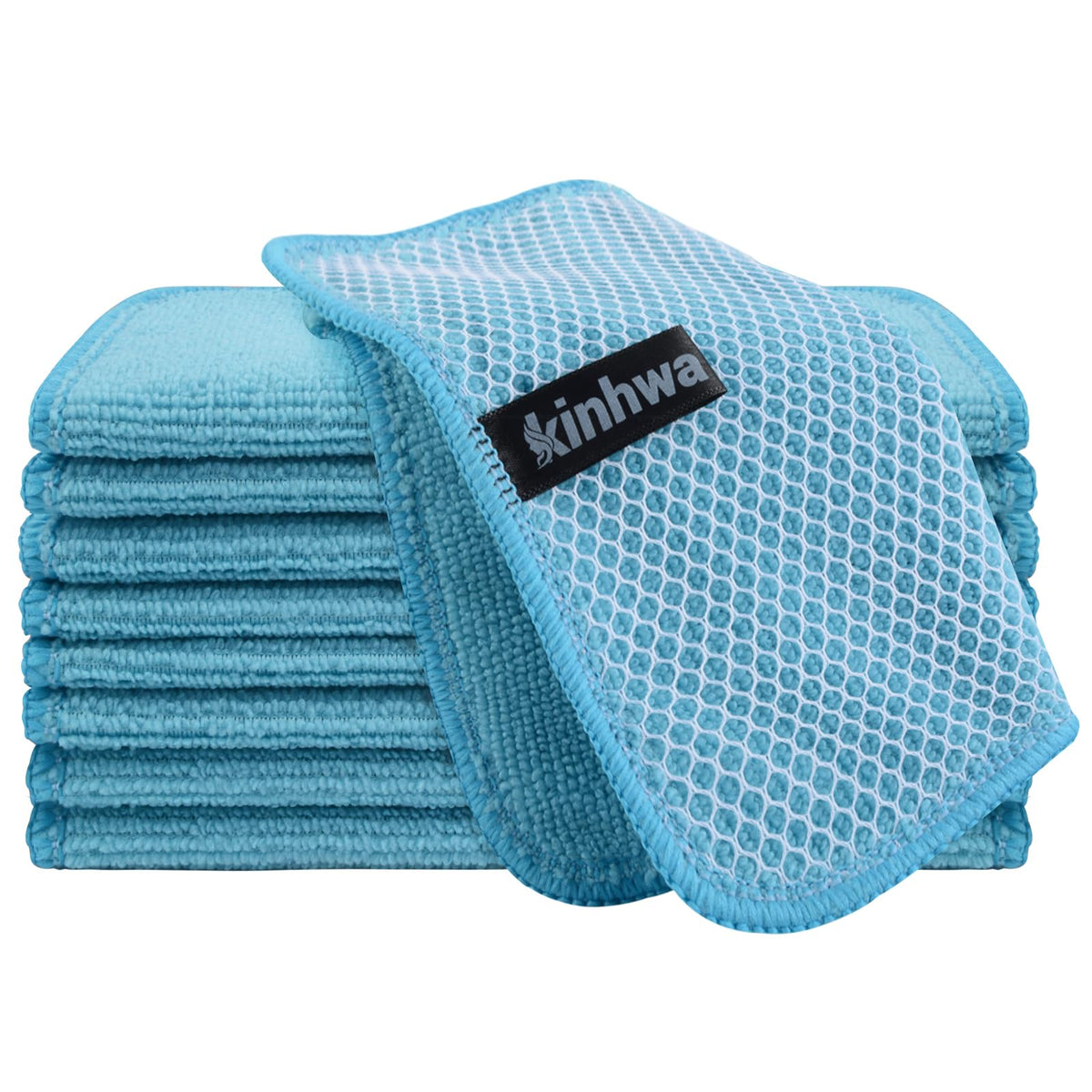 KinHwa Dish Cloths for Washing Dishes with Scrub Side, Microfiber Dish Rags