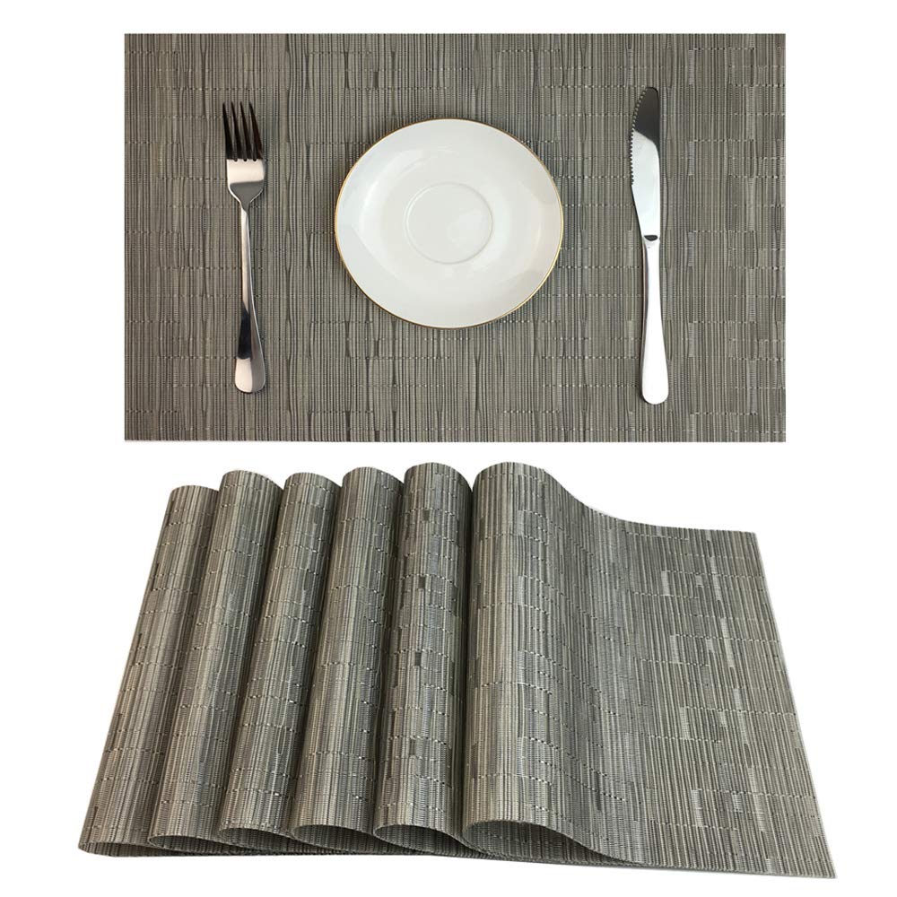 WAZAIGUR Placemats Set of 4 for Dining Table, 17.7" x 11.8", Orange