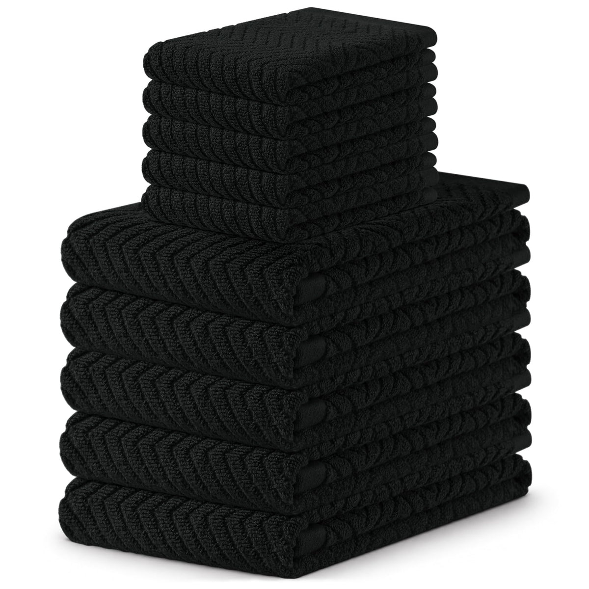 Homaxy 8 Pack 100% Cotton Kitchen Towels and Dishcloths Set, Burgundy