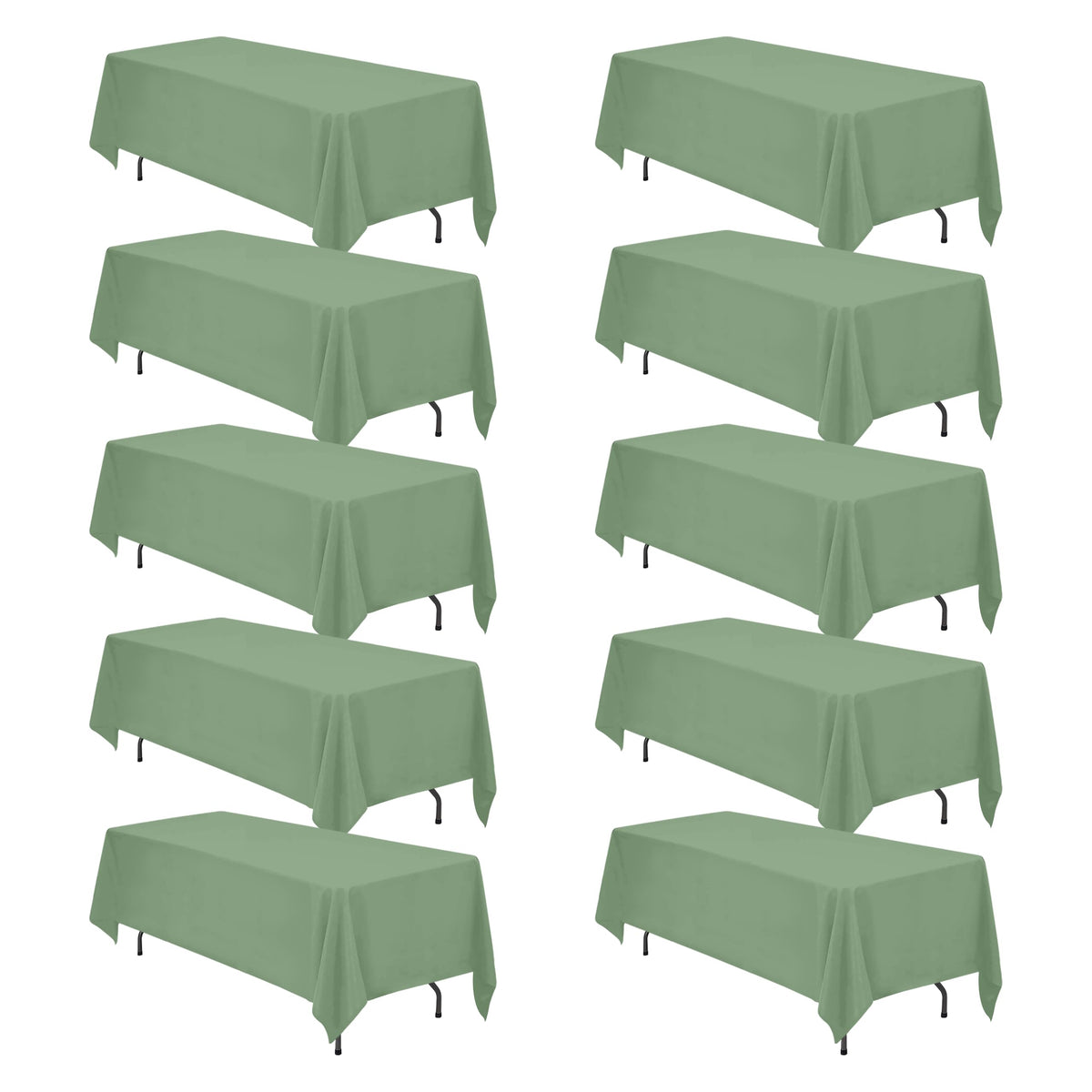 BRILLMAX 6 Pack Ivory Tablecloths 90x156 Inch for 8ft Rectangle Tables