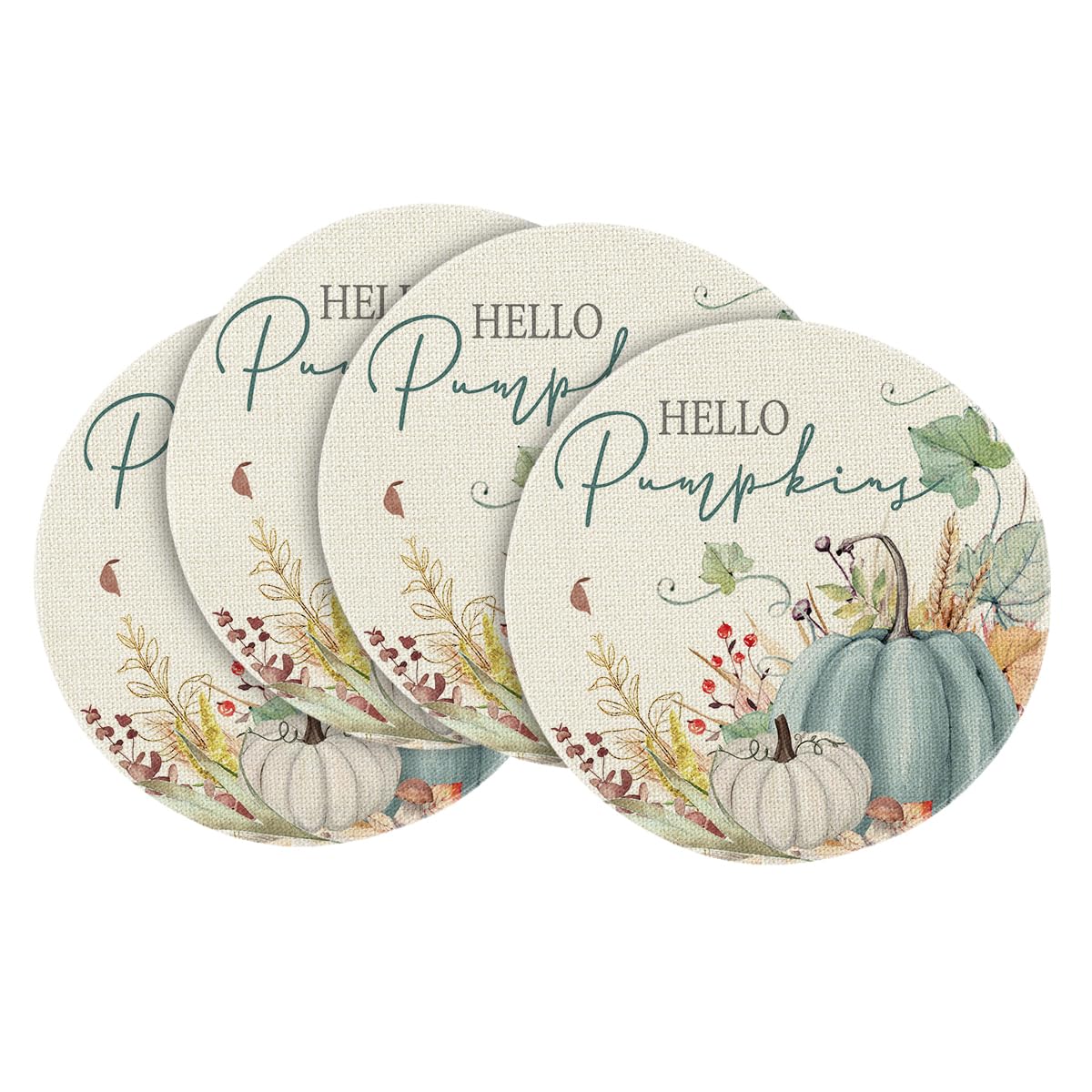 Artoid Mode Hello Pumpkin Fall Placemats Set of 4-12 x 18 Inch