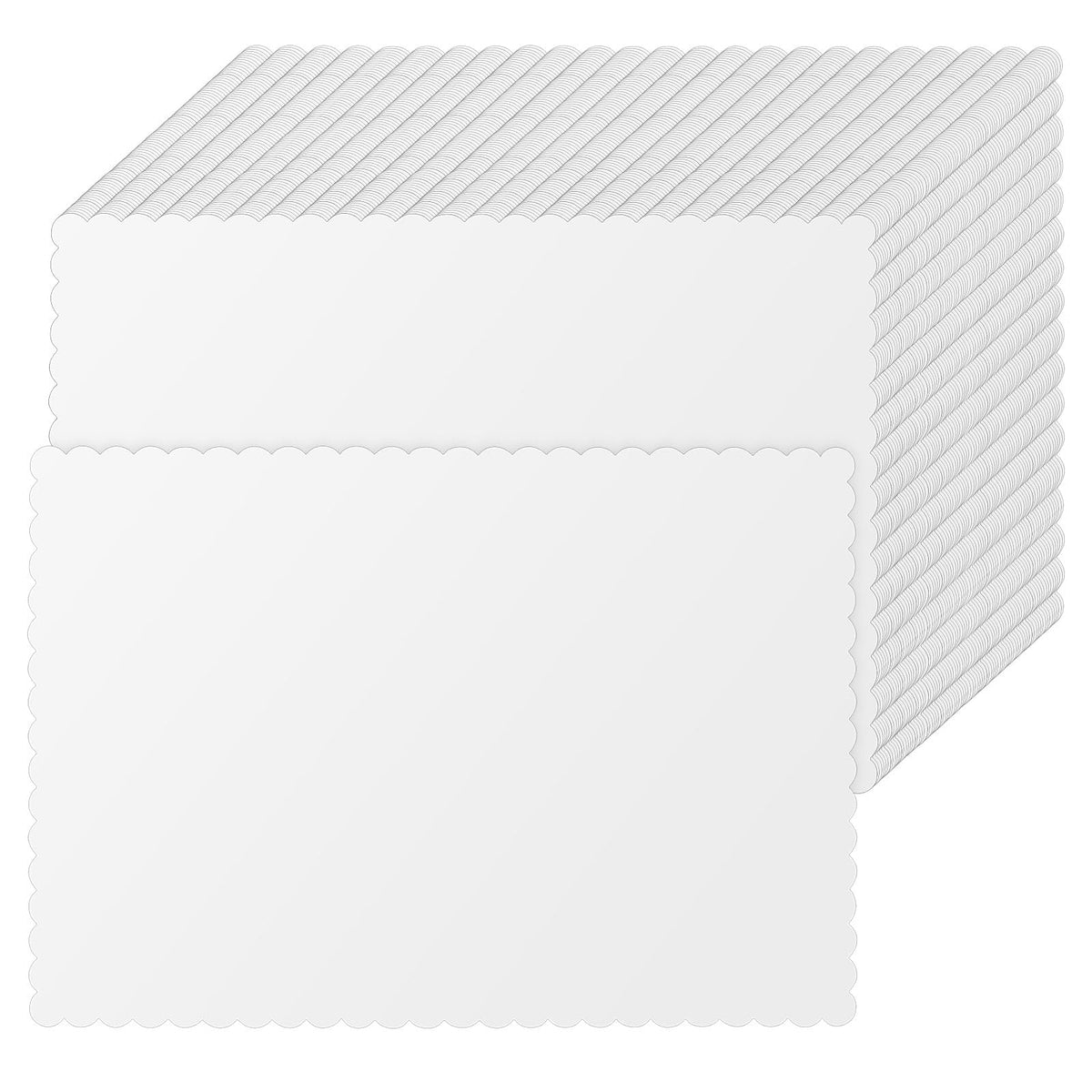 Sabary 500 Pcs Scalloped Edge Disposable White Paper Place mats, Classic