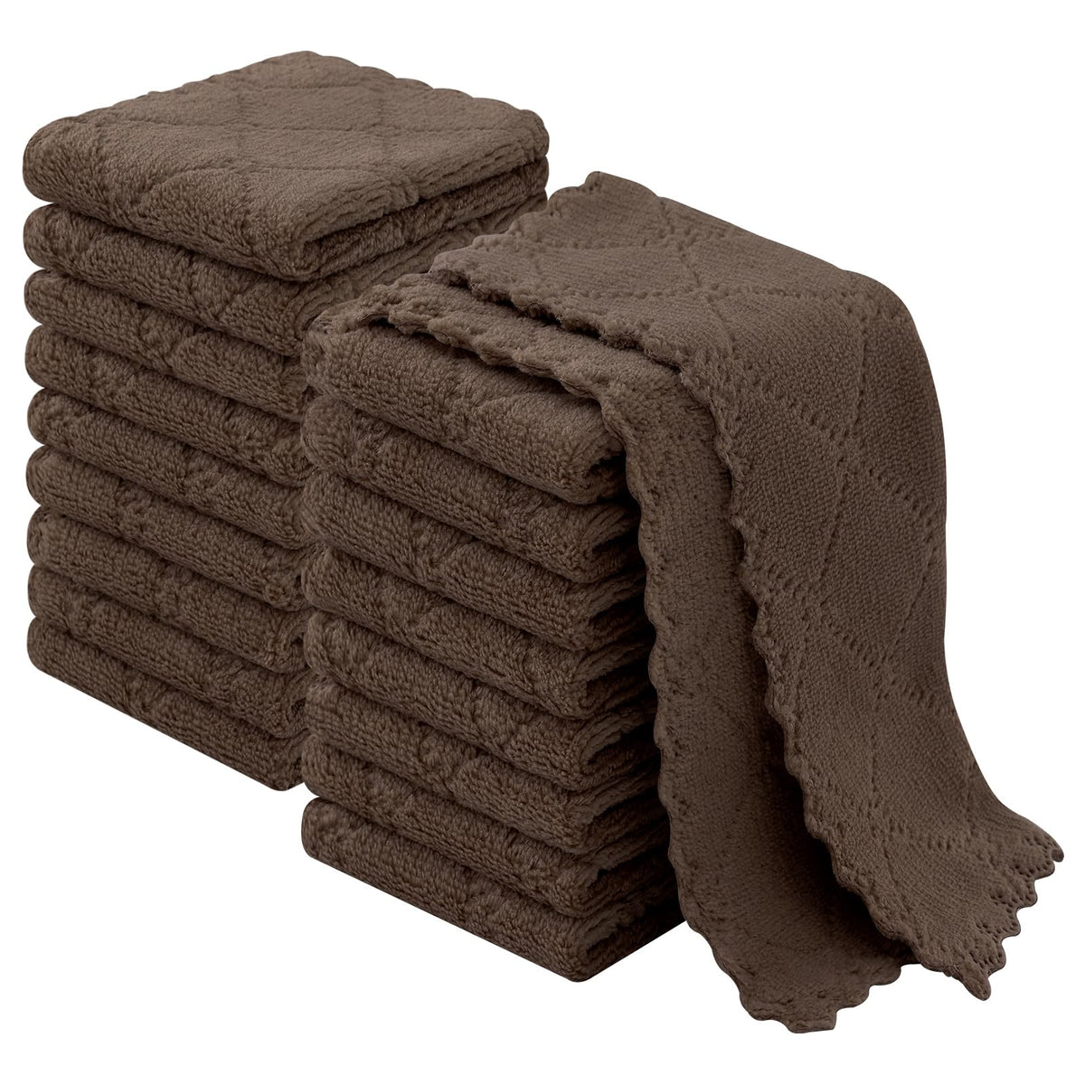 Homaxy 12 Pack Super Soft & Absorbent Dish Cloths, 10" x 10", Grey
