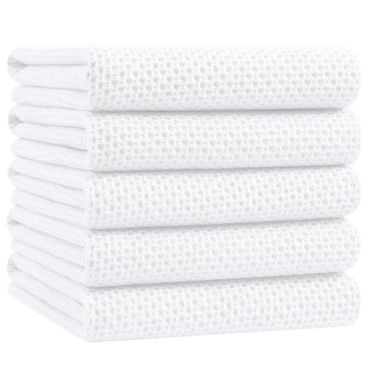 Homaxy 100% Cotton Waffle Weave Kitchen Dish Cloths, 4-Pack, Dark Grey