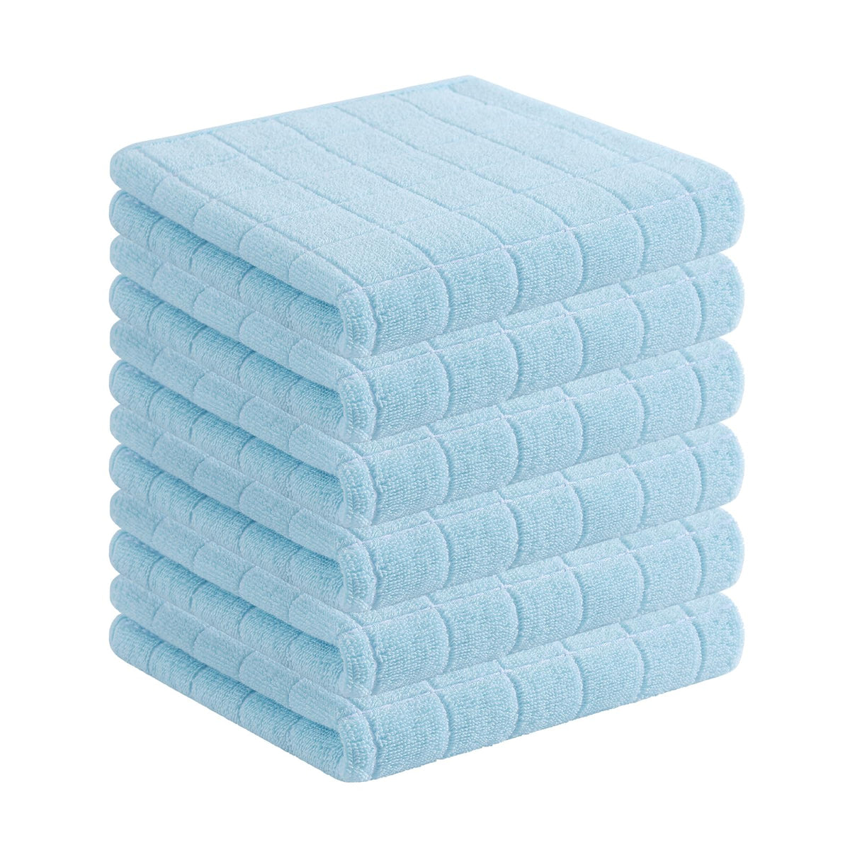 Homaxy 100% Cotton Terry Kitchen Dish Cloths, 6 Pack, Navy Blue